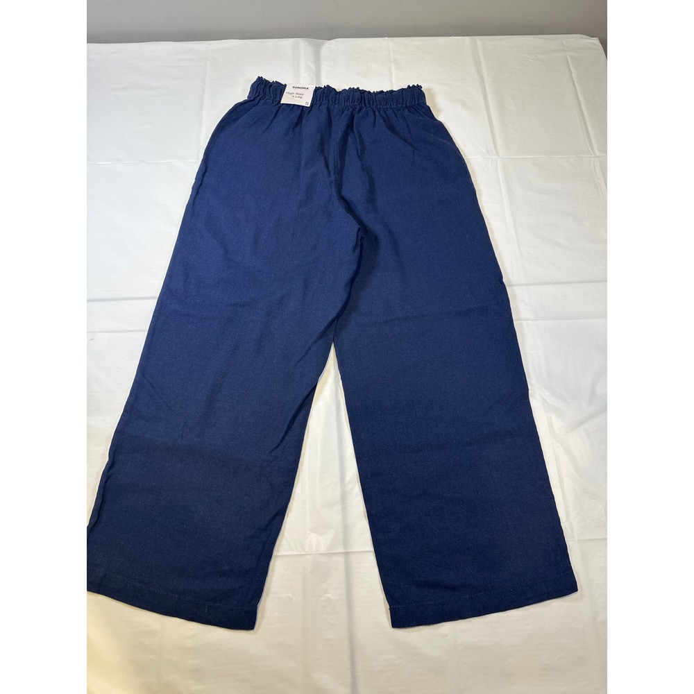 Sonoma Goods For Life Navy Blue Linen Blend High Rise Wide Leg Pants Small NWT - Picture 2 of 4